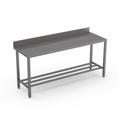 Stainless steel heavy duty table with multibar undershelf