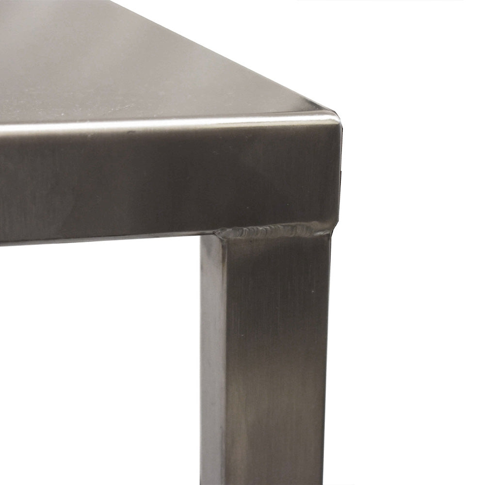 Stainless steel heavy duty table with rear tie bar