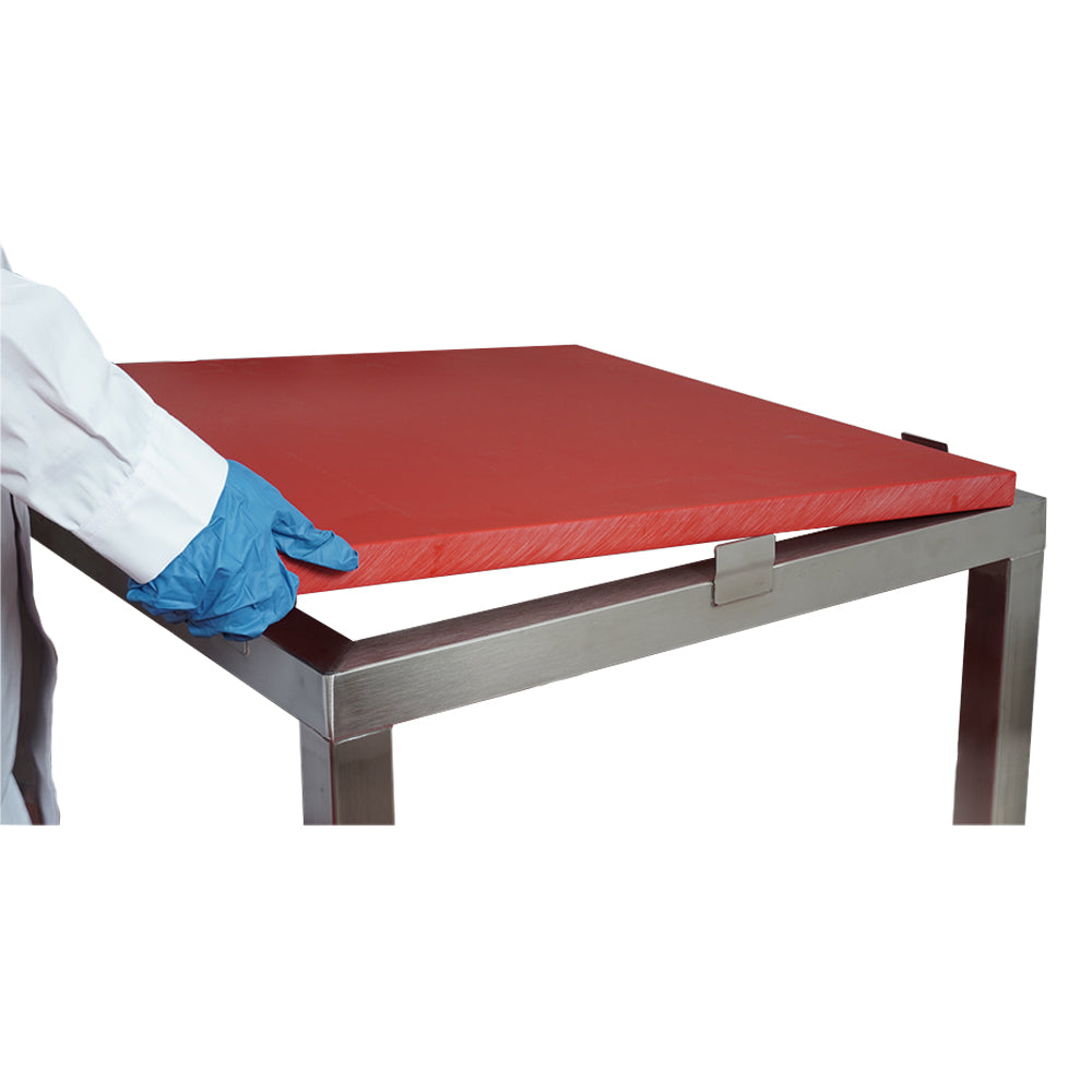 Poly top stainless steel table with solid undershelf