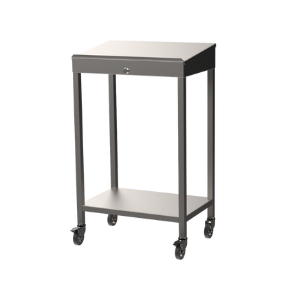 Stainless steel writing desk with undershelf
