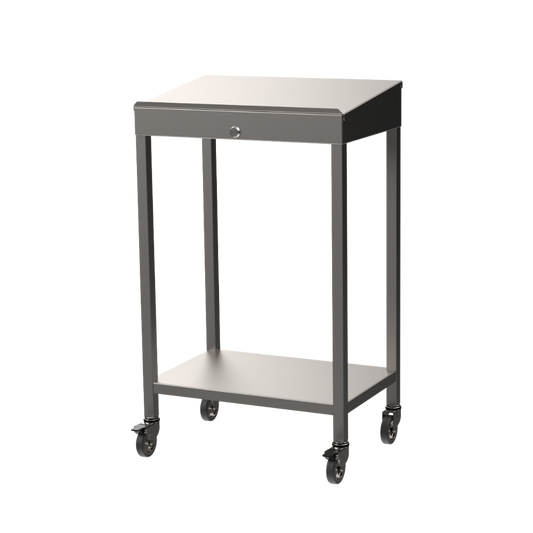 Stainless steel writing desk with undershelf