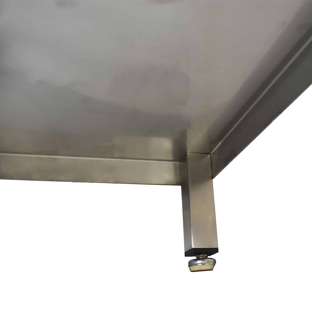 Stainless steel writing desk with cupboard