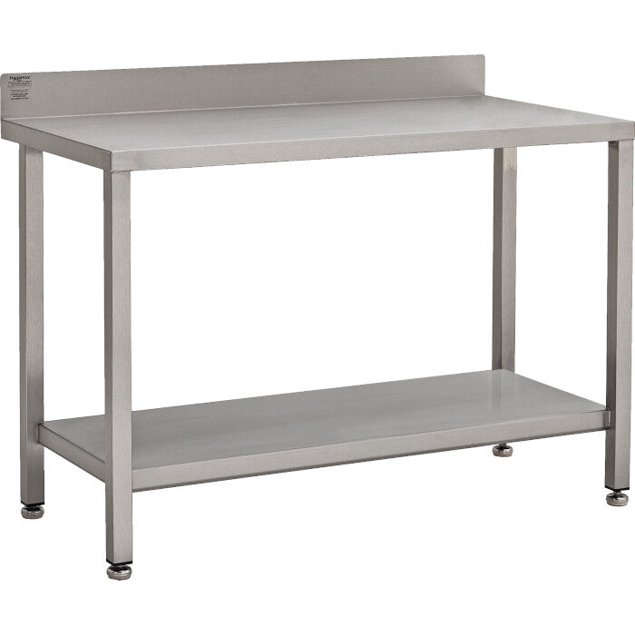 Kitchen Tek 18-Gauge 304 Stainless Steel Commercial Work Table - Heavy Duty, Galvanized Legs, Undershelf - 24 inch x 48 inch - 1 Count Box, Silver