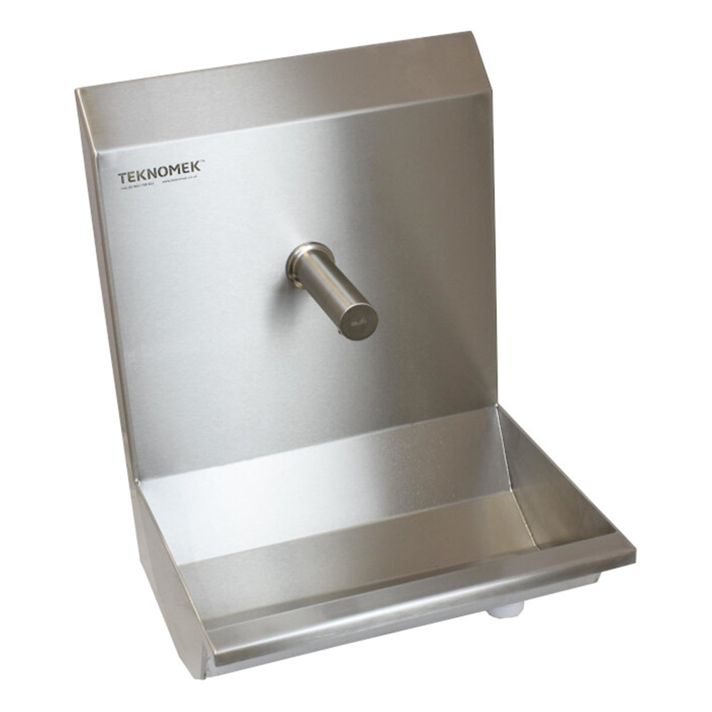 Stainless steel one station sensor operated wash trough