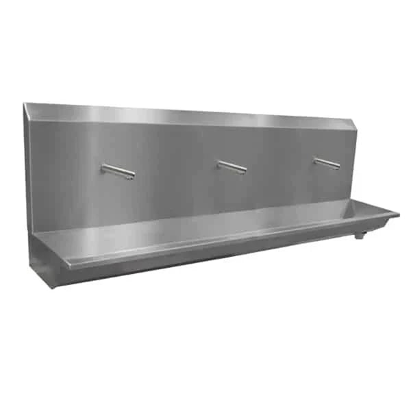 Stainless steel sensor operated wash troughs