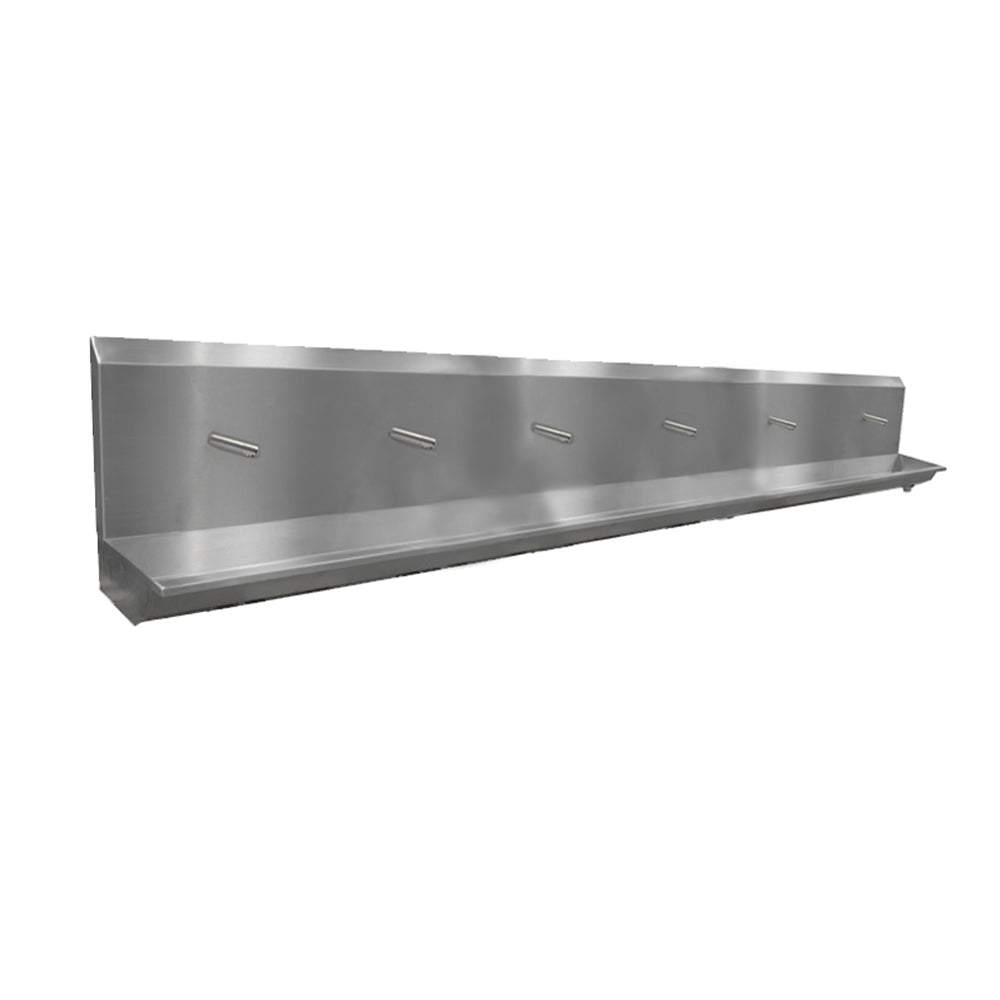 Stainless steel six station sensor operated wash trough