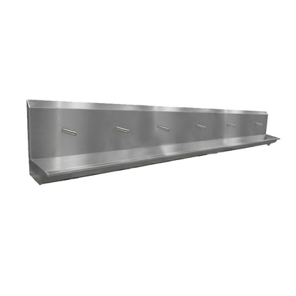 Stainless steel six station sensor operated wash trough