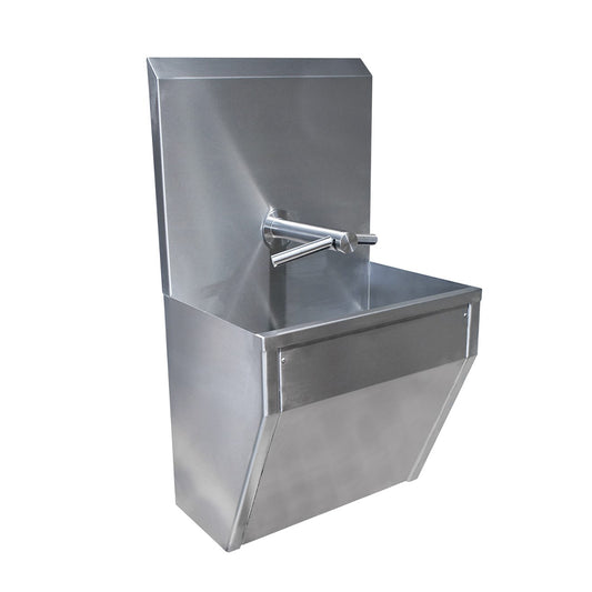 Stainless steel one station wash trough with Dyson Airblade wash + dry tap