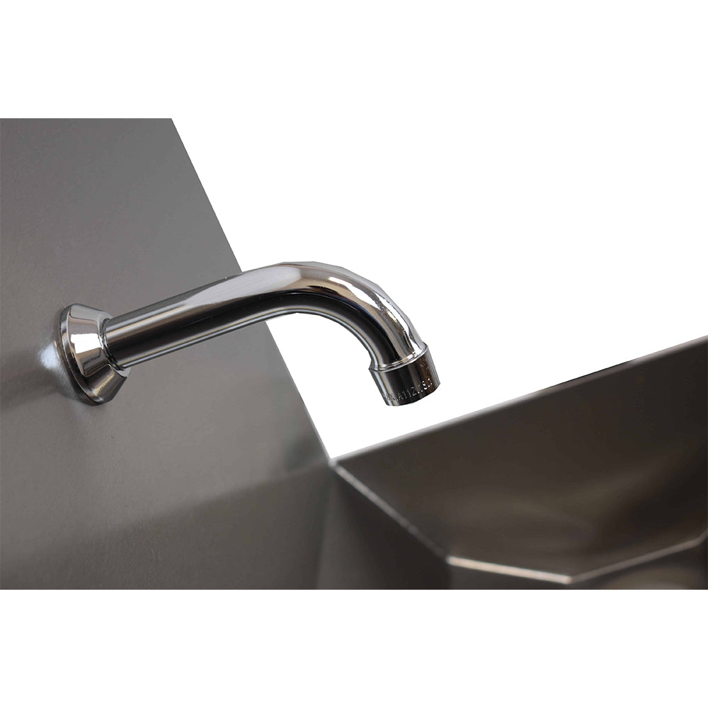 Stainless steel one station knee operated wash trough