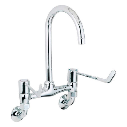 Fascia mounted bridge mixer taps