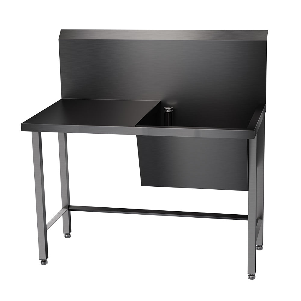 Stainless steel single bowl utility sink with drainer