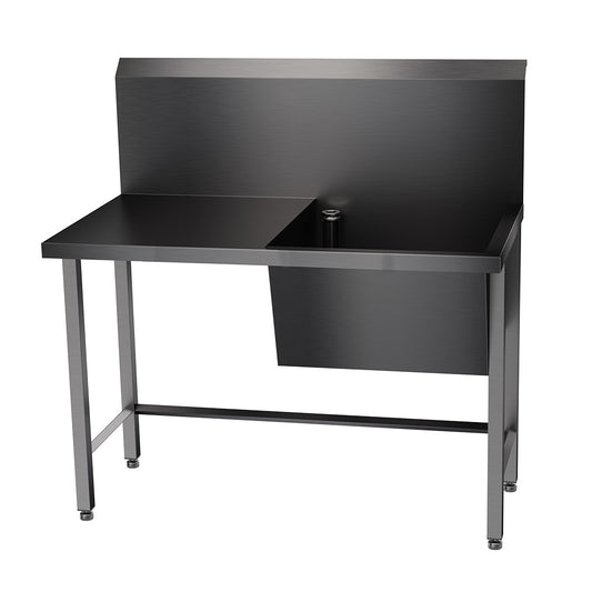 Stainless steel single bowl utility sink with drainer