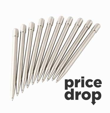 Metal detectable chrome finish pens (Pk of 50)