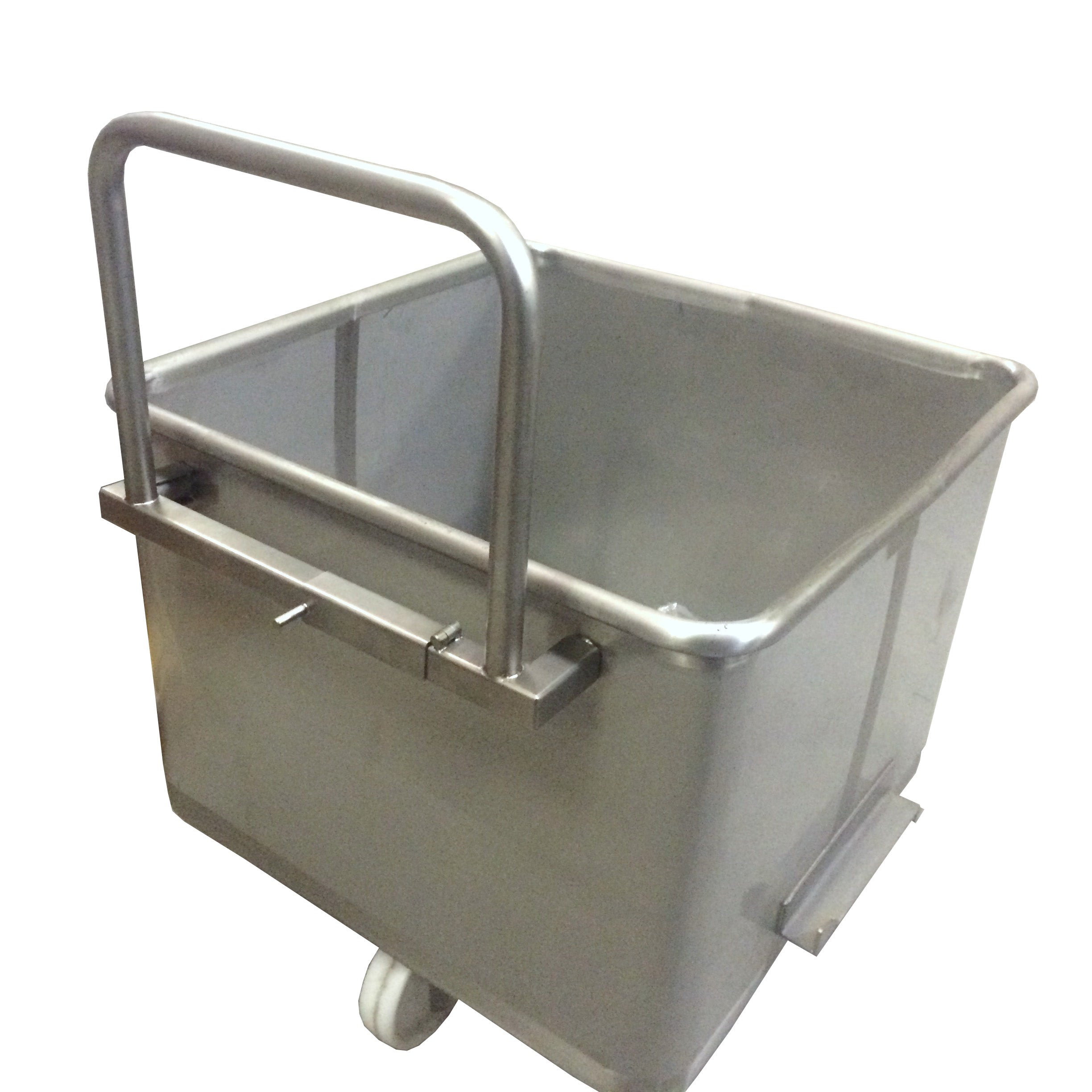 Tote bin extended push handle