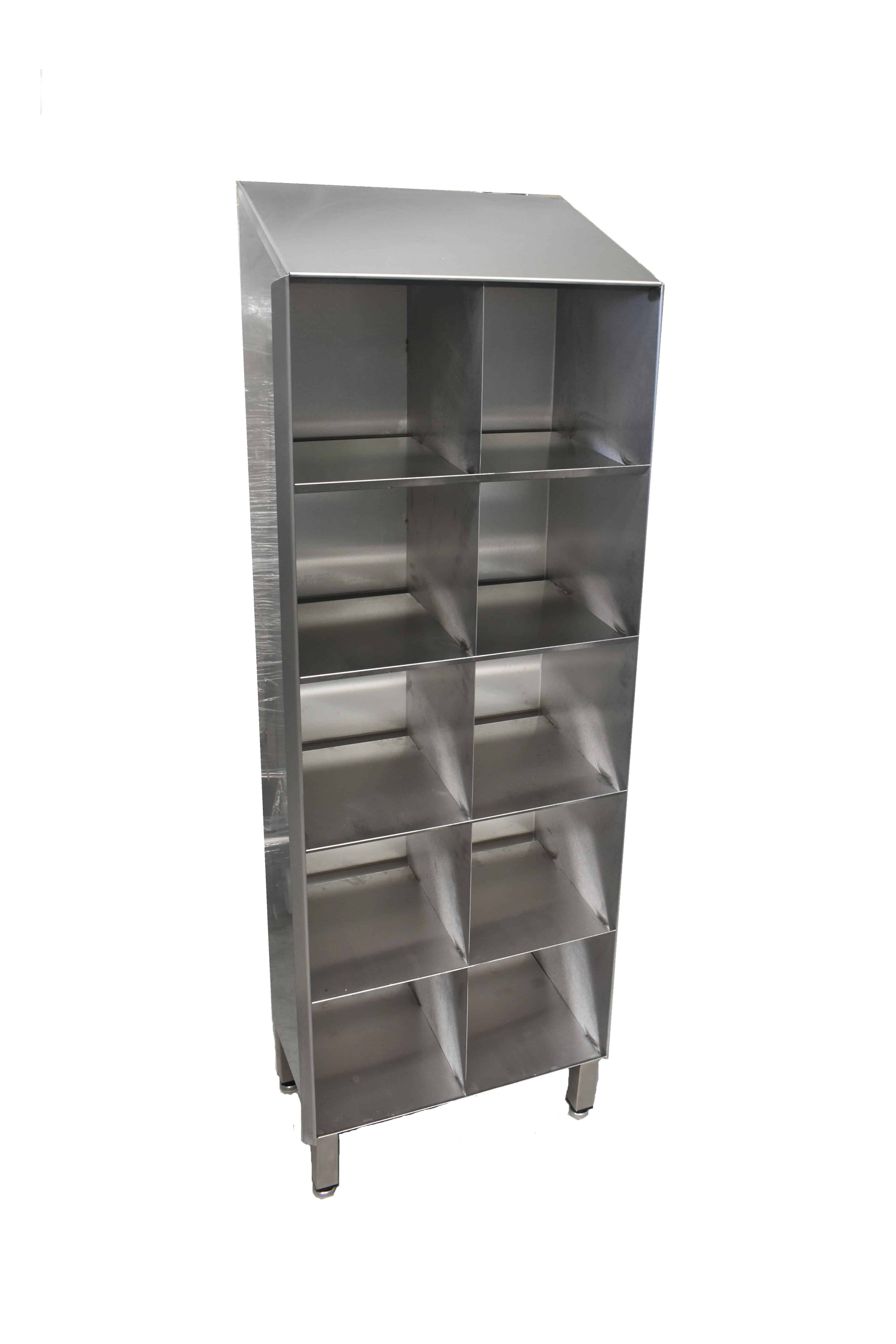 Stainless steel shoe and garment storage cupboard