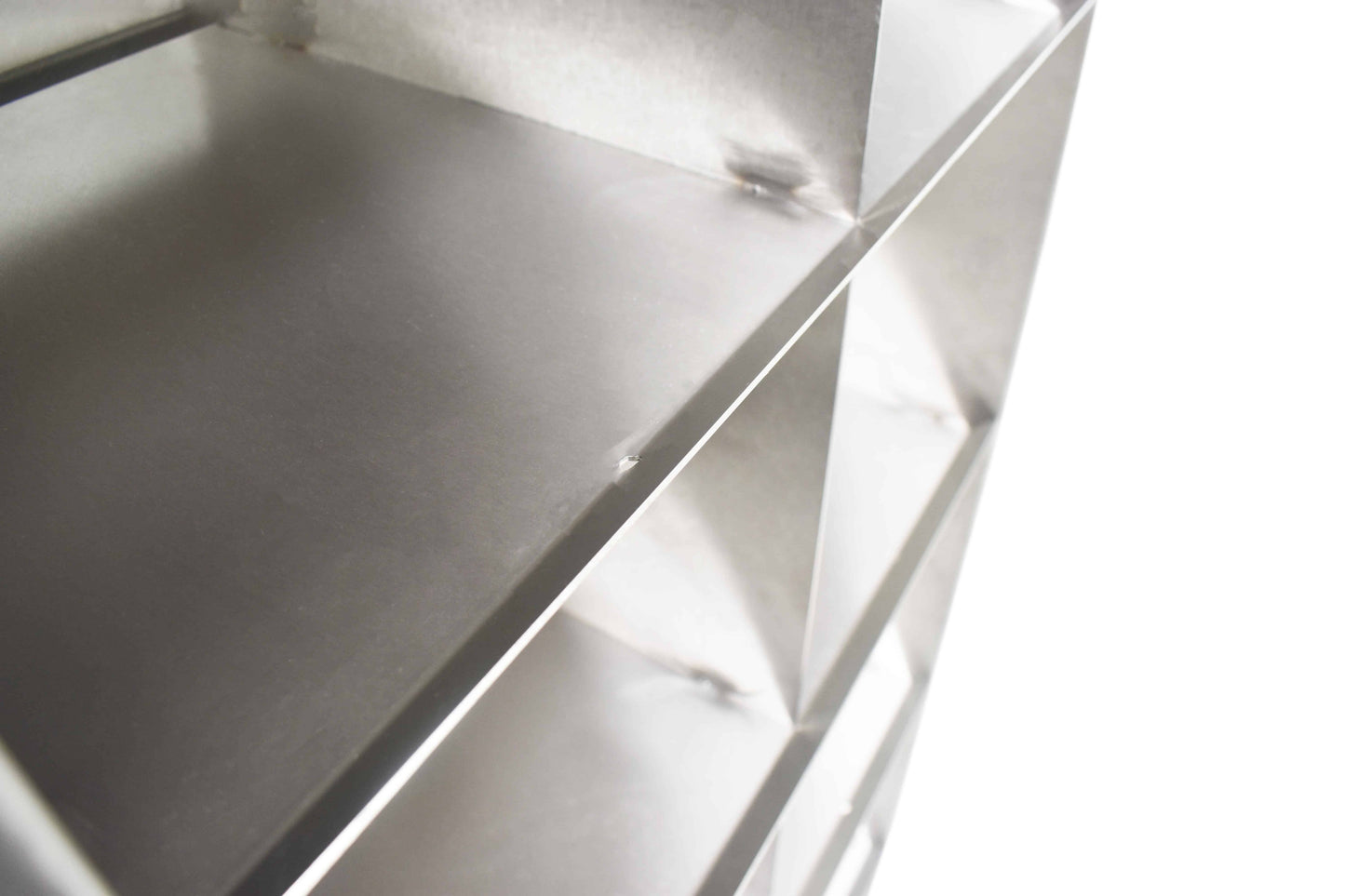 Stainless steel shoe and garment storage cupboard