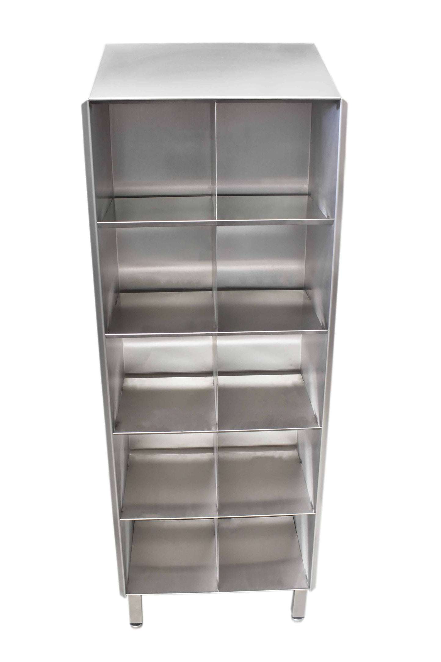 Stainless steel shoe and garment storage cupboard