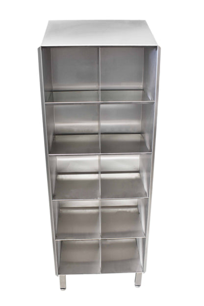 Stainless steel shoe and garment storage cupboard