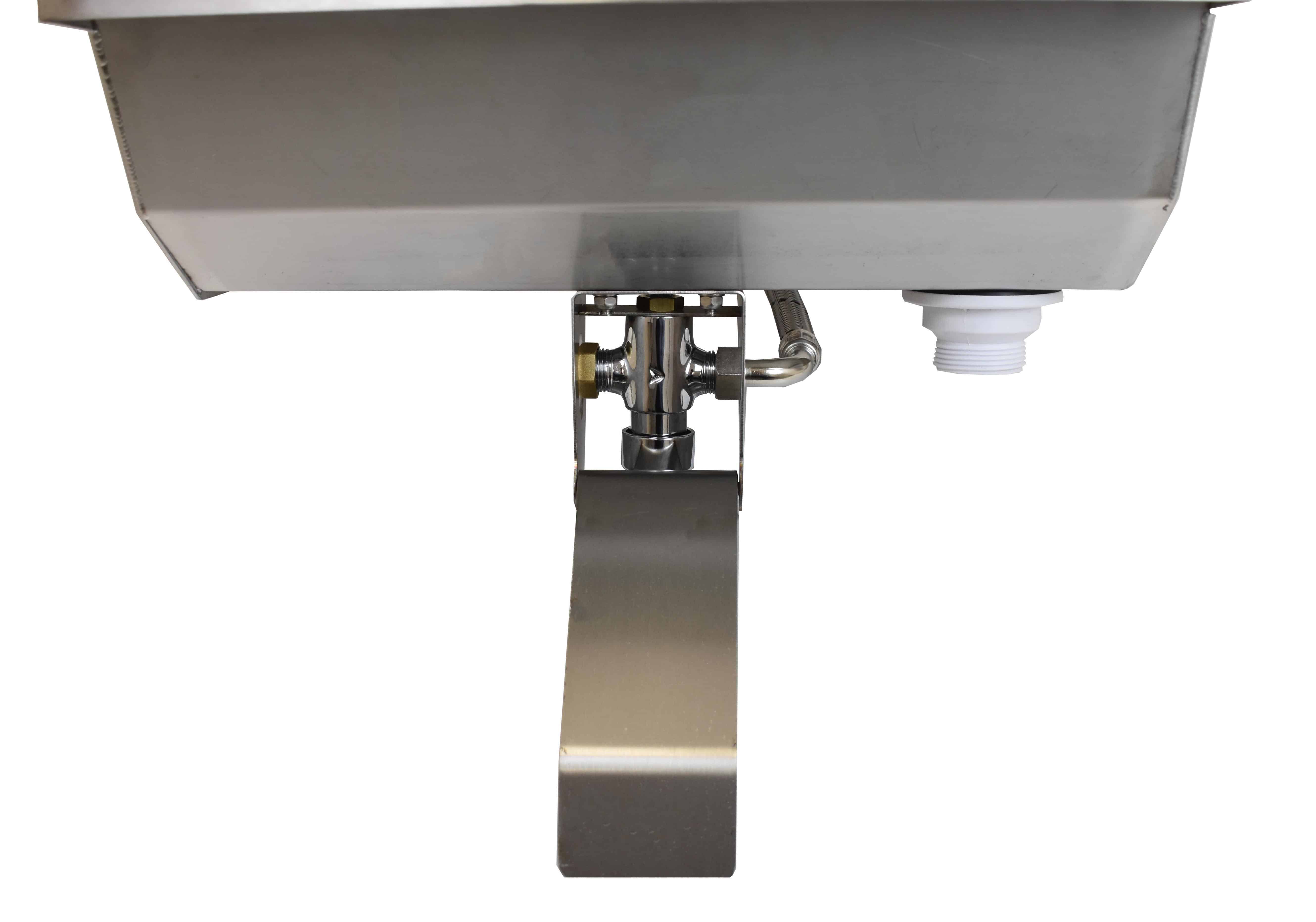 Stainless steel one station knee operated wash trough