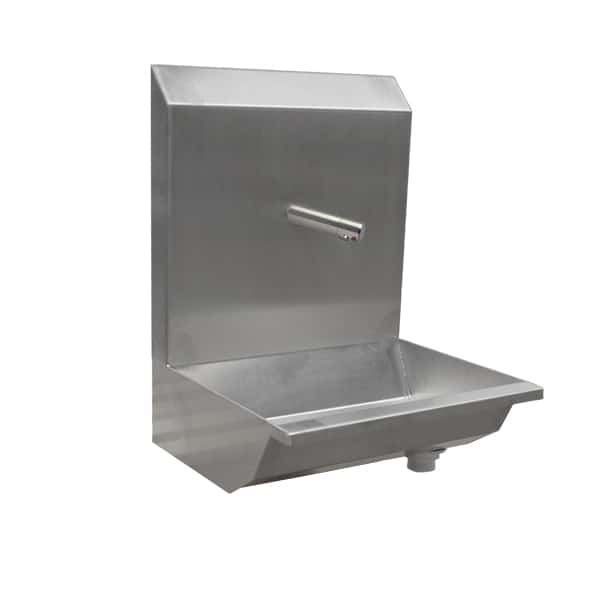 Stainless steel one station knee operated wash trough