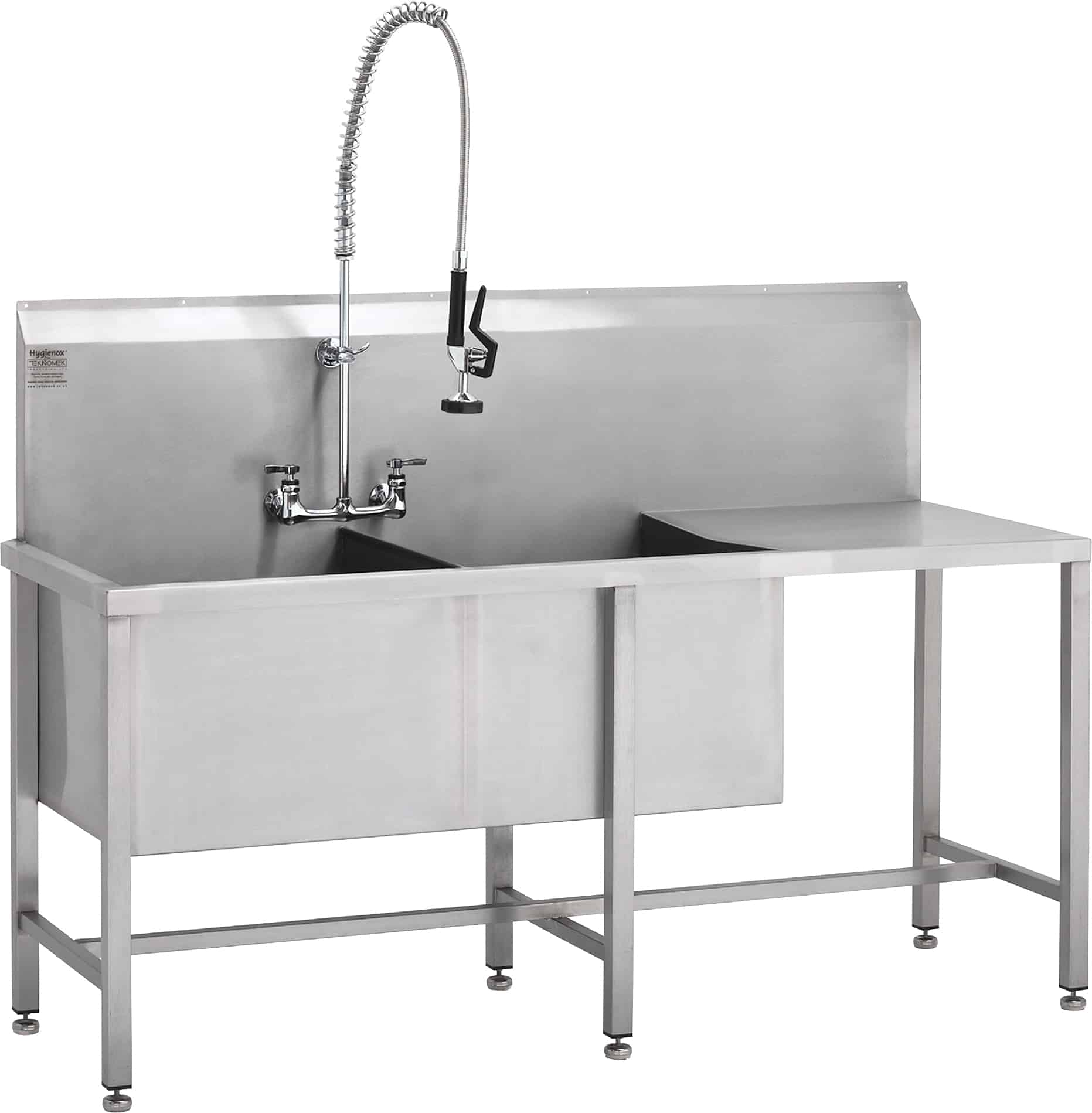Stainless steel double bowl utility sink with drainer