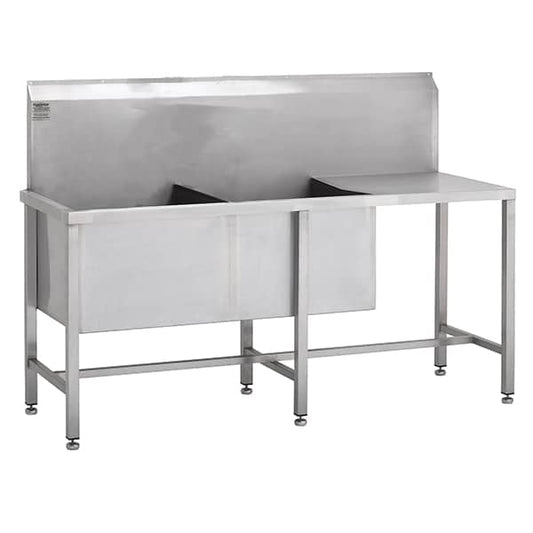Stainless steel double bowl utility sink with drainer