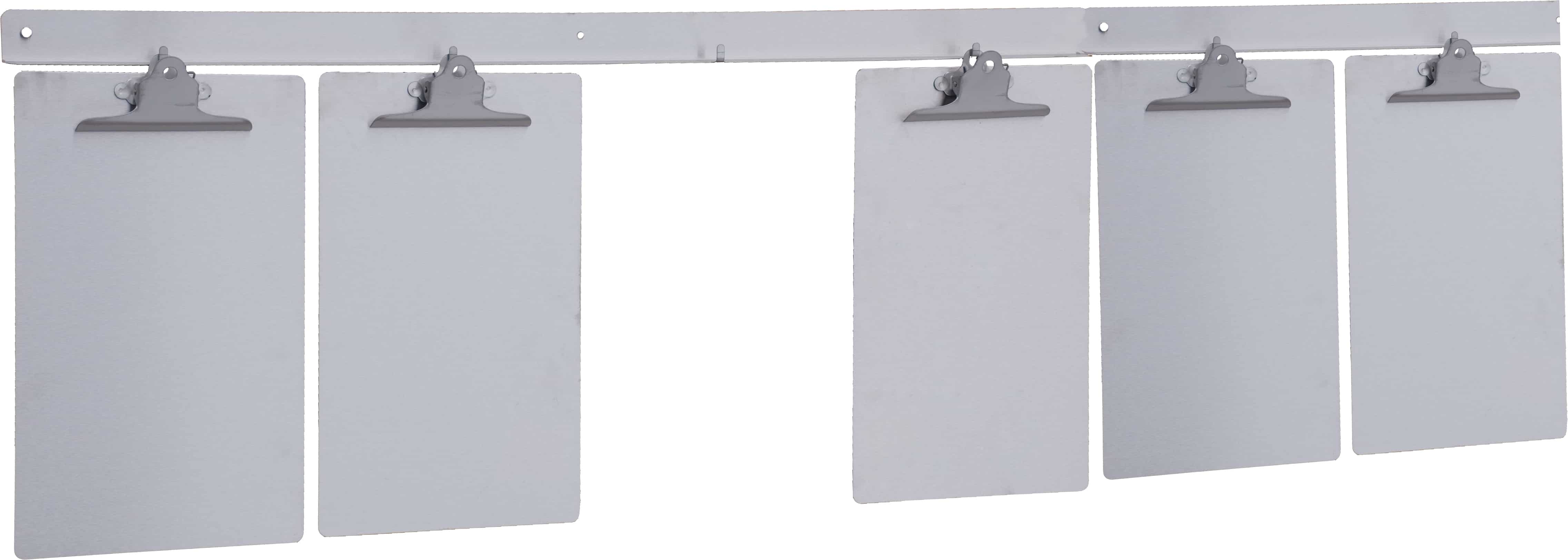 Stainless steel hanging racks for clipboards