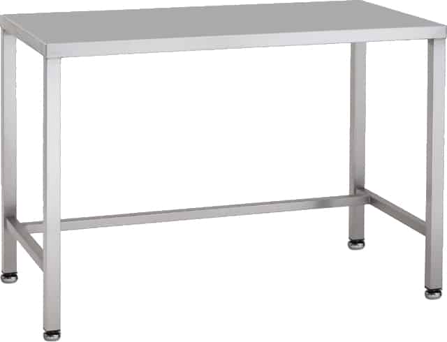 Stainless Steel Static Desk with Rear Rail
