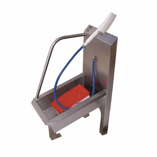 Manual boot washer with side rail & backsplash