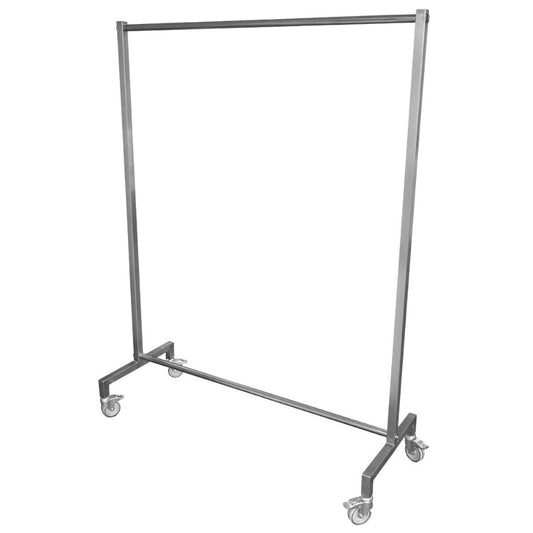 Freestanding stainless steel garment rail