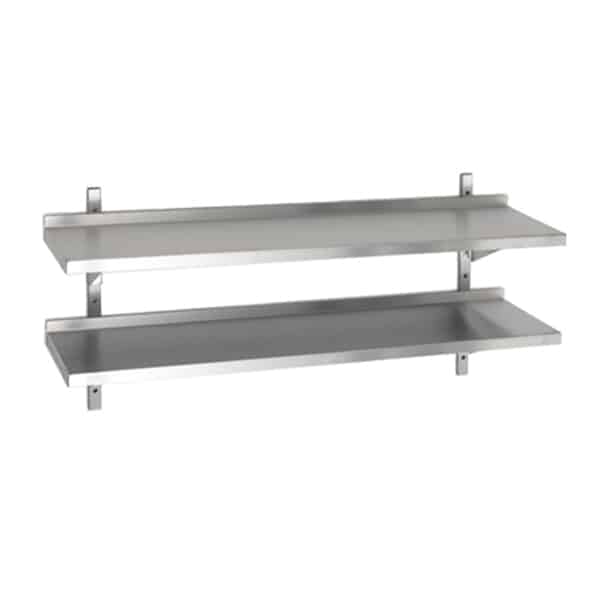Adjustable stainless steel wall shelving