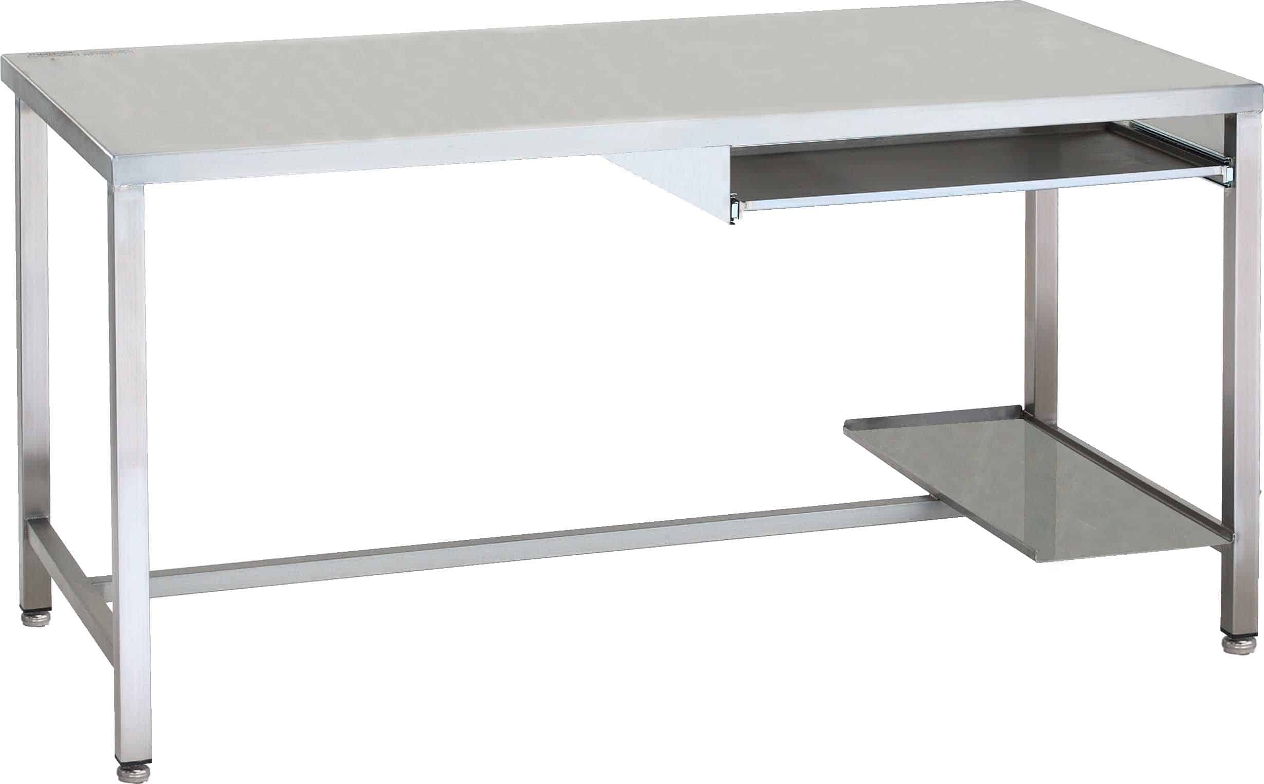 Stainless steel computer desk | Teknomek UK