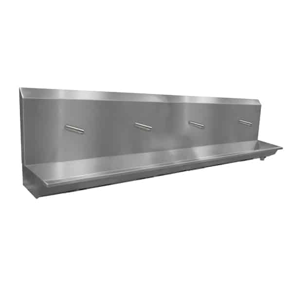 Stainless steel four station sensor operated wash trough