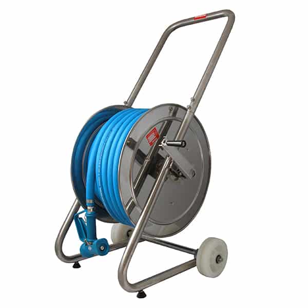 Manual wind portable stainless steel hose reel