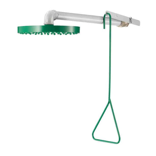 Wall mounted emergency safety shower