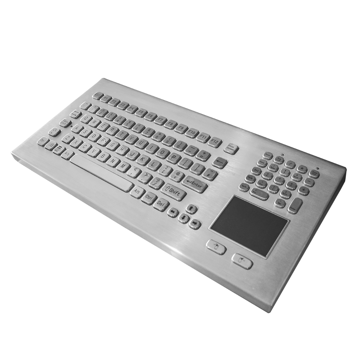 Stainless steel computer keyboard with optional touchpad