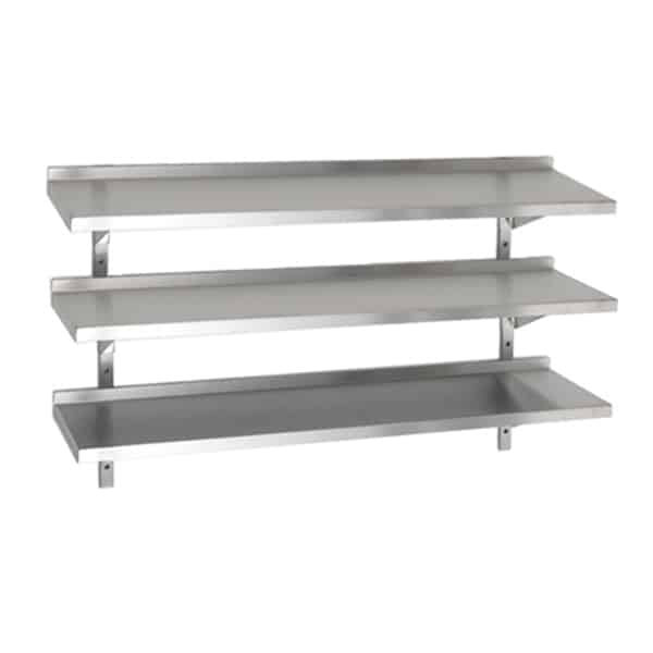 Stainless steel adjustable wall shelving
