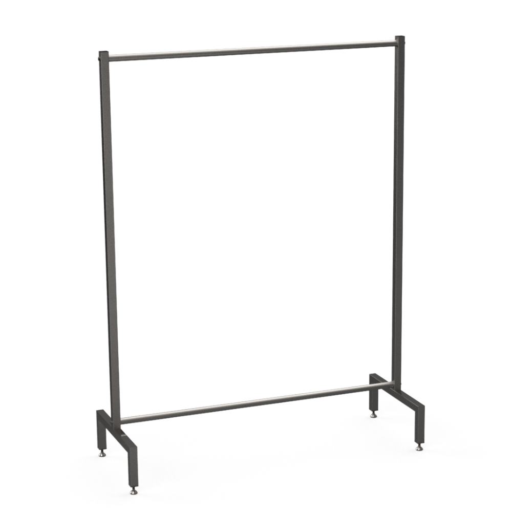 Freestanding stainless steel garment rail