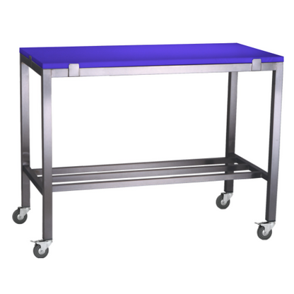 Poly top stainless steel table with multibar undershelf