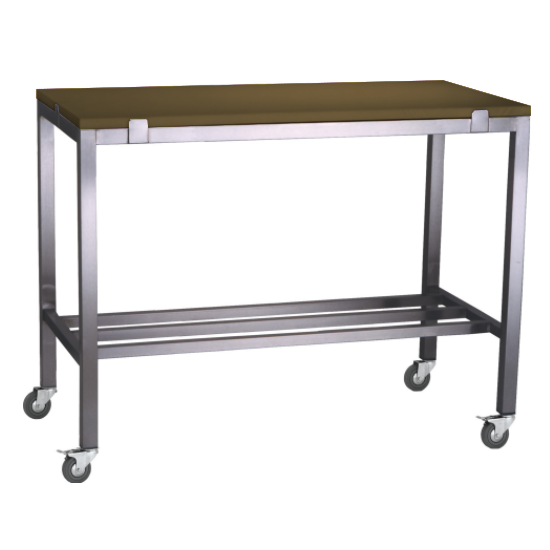 Poly top stainless steel table with multibar undershelf