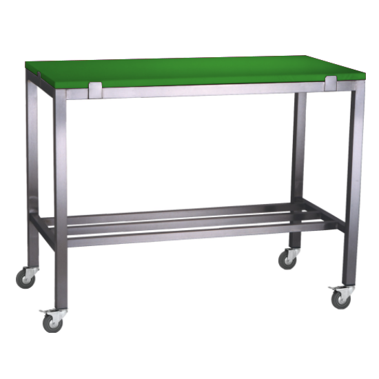 Poly top stainless steel table with multibar undershelf