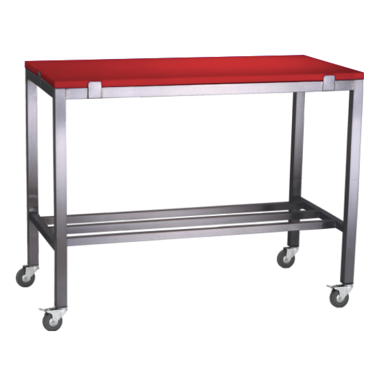 Poly top stainless steel table with multibar undershelf
