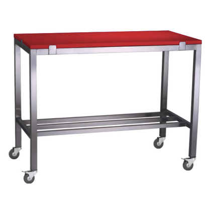 Poly top stainless steel table with multibar undershelf