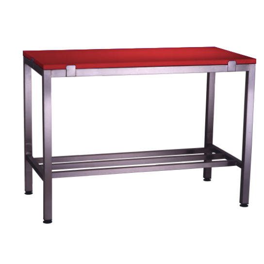 Poly top stainless steel table with multibar undershelf
