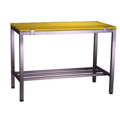 Poly top stainless steel table with multibar undershelf