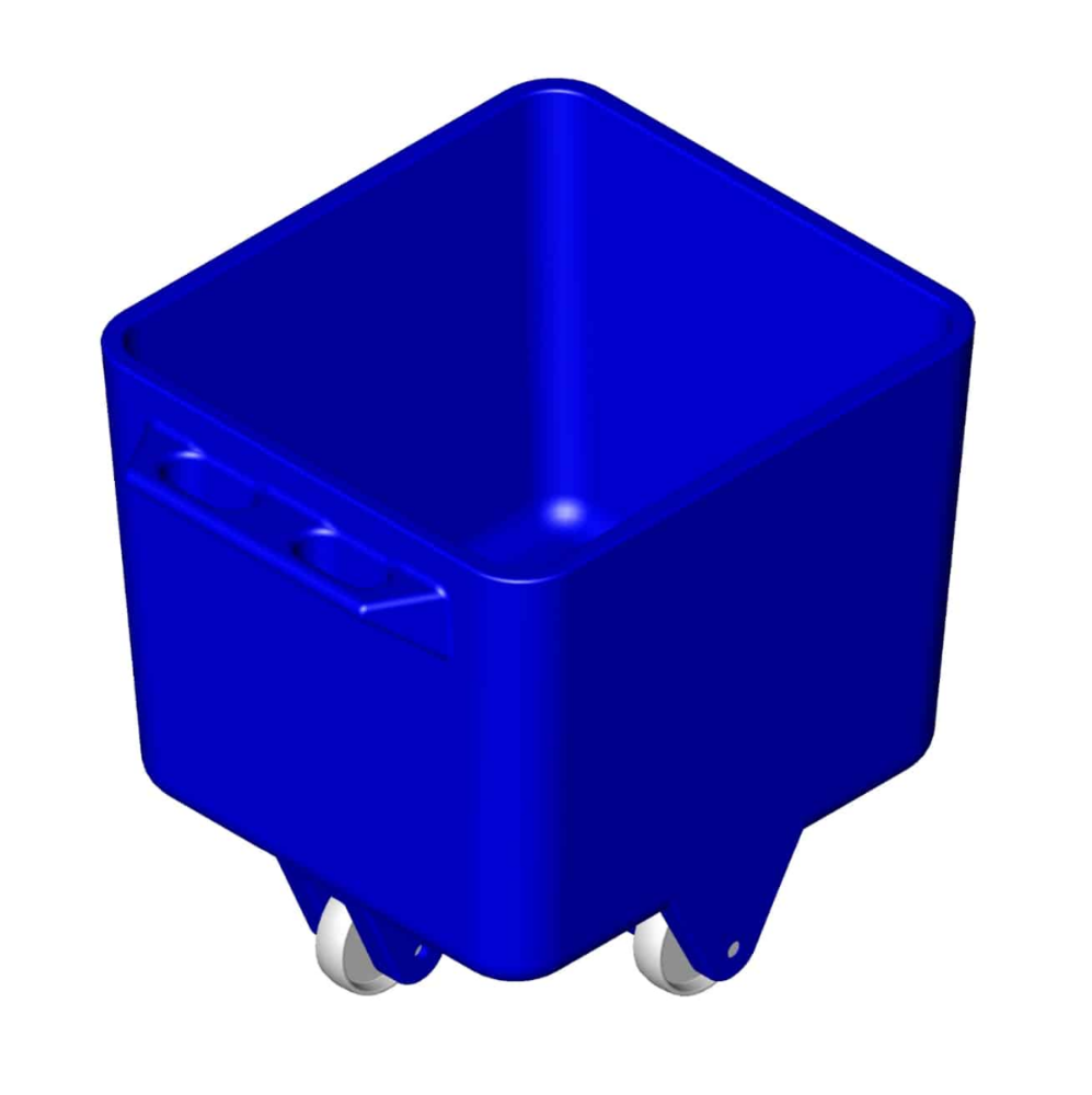 Coloured plastic tote bins