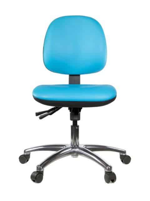 Anti-microbial cleanroom chair with castors (420-530mm)