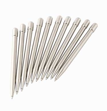Metal detectable chrome finish pens 50 pack