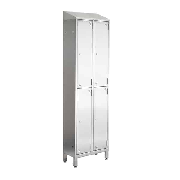 Double unit stainless steel lockers
