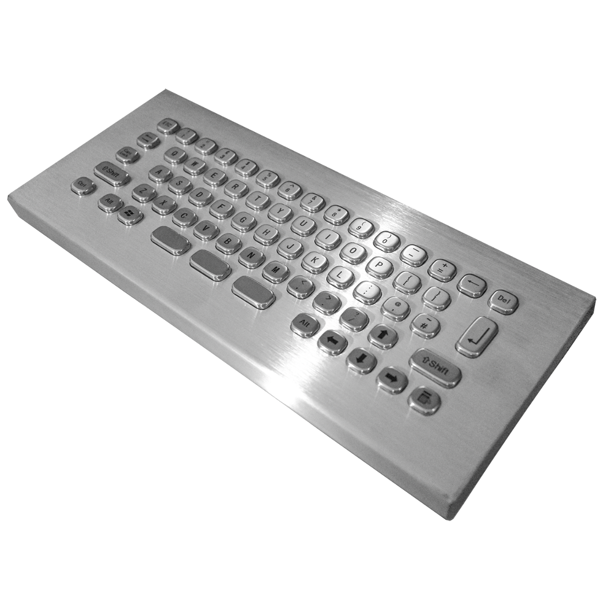 Stainless steel computer keyboard with optional touchpad